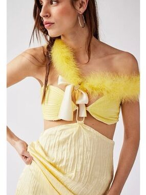 Free People Anna Sui Silk Feather Marabou Boa NWT Scarf Neck Tie